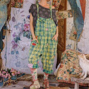 Magnolia Pearl Love Overalls, Uncle Joe's Plaid OS